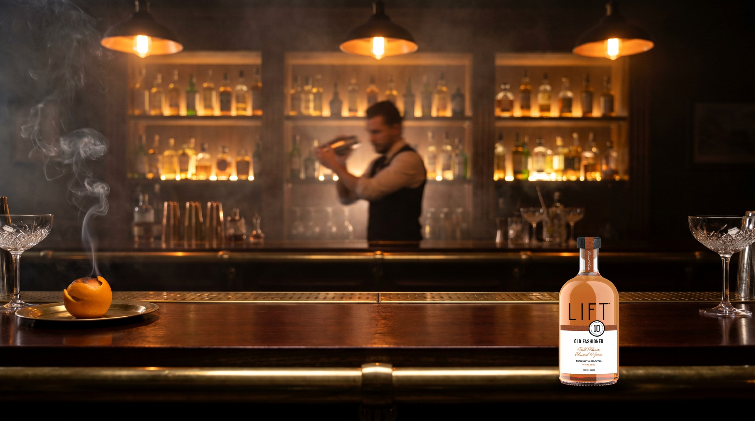 Mahogany speakeasy bar