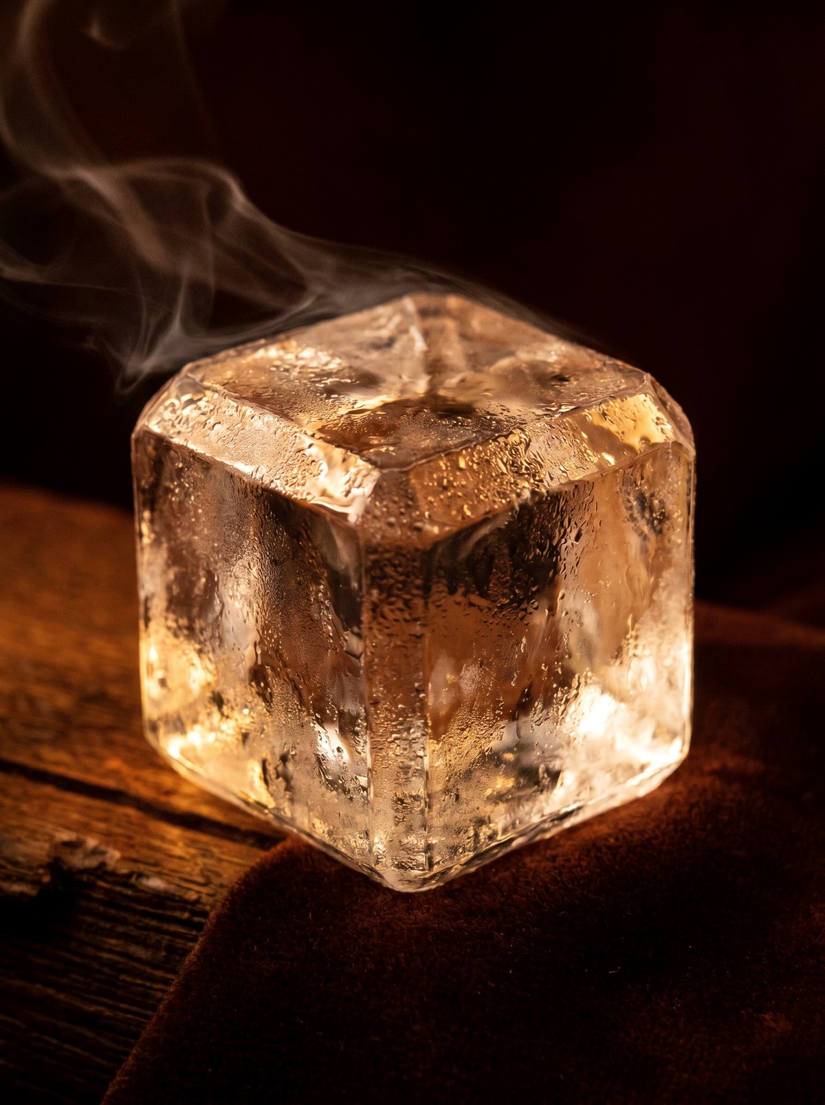 A single cut crystal ice cube